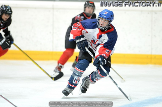 2014-10-11 Aosta-Hockey Milano Rossoblu U14 0390 Matteo Quartuccio